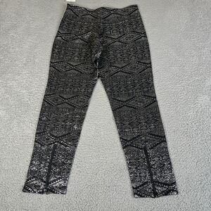 Volcom Metallic Pants Women S Black Silver Zip Ankle Lined Tapered Stone Row